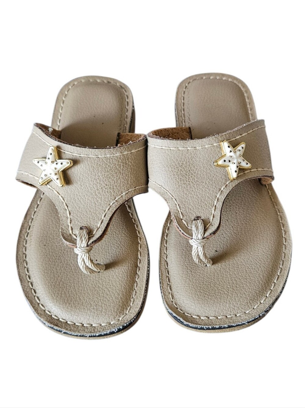 Kino Girls Tan Star Accent  Sandals, Size ?11